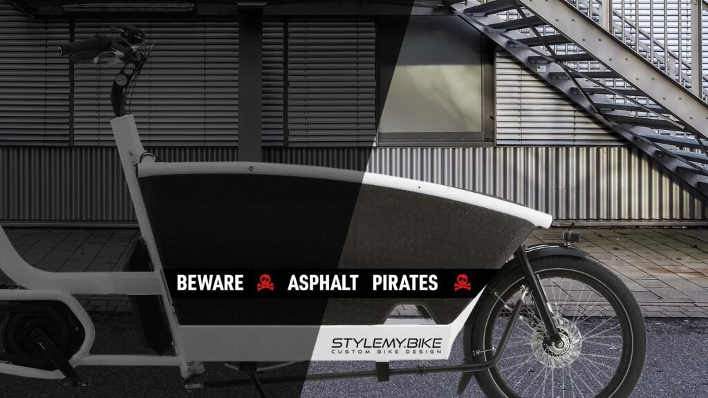 Reflective Stripes | Beware Asphalt Pirates | black, white, red